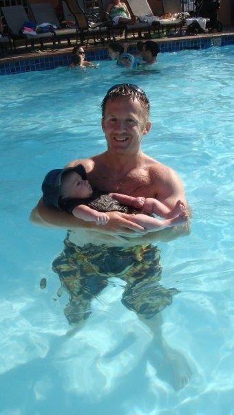 Daddy & Trey in the Pool